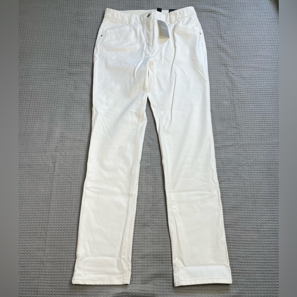 New‎ Chico’s So Lifting Straight Leg Getaway Pants 0 (Small) Cream Slimming